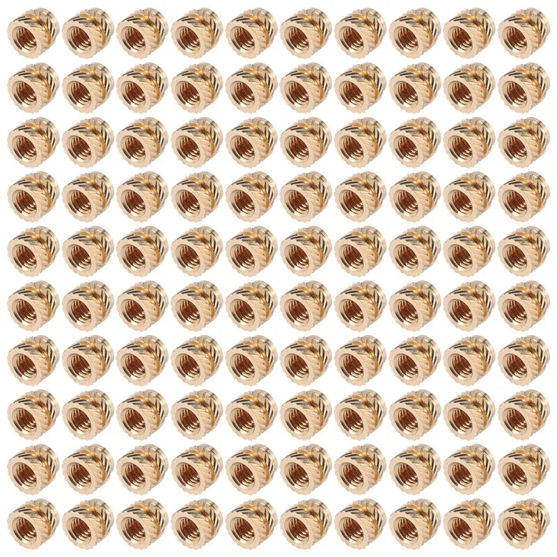 100Pcs M3 Thread Knurled Brass Threaded Heat Set Heat Resistant Insert Embedment Nut M3X5X4 For 3D Printer Voron 2.4 Etc heat set inserts