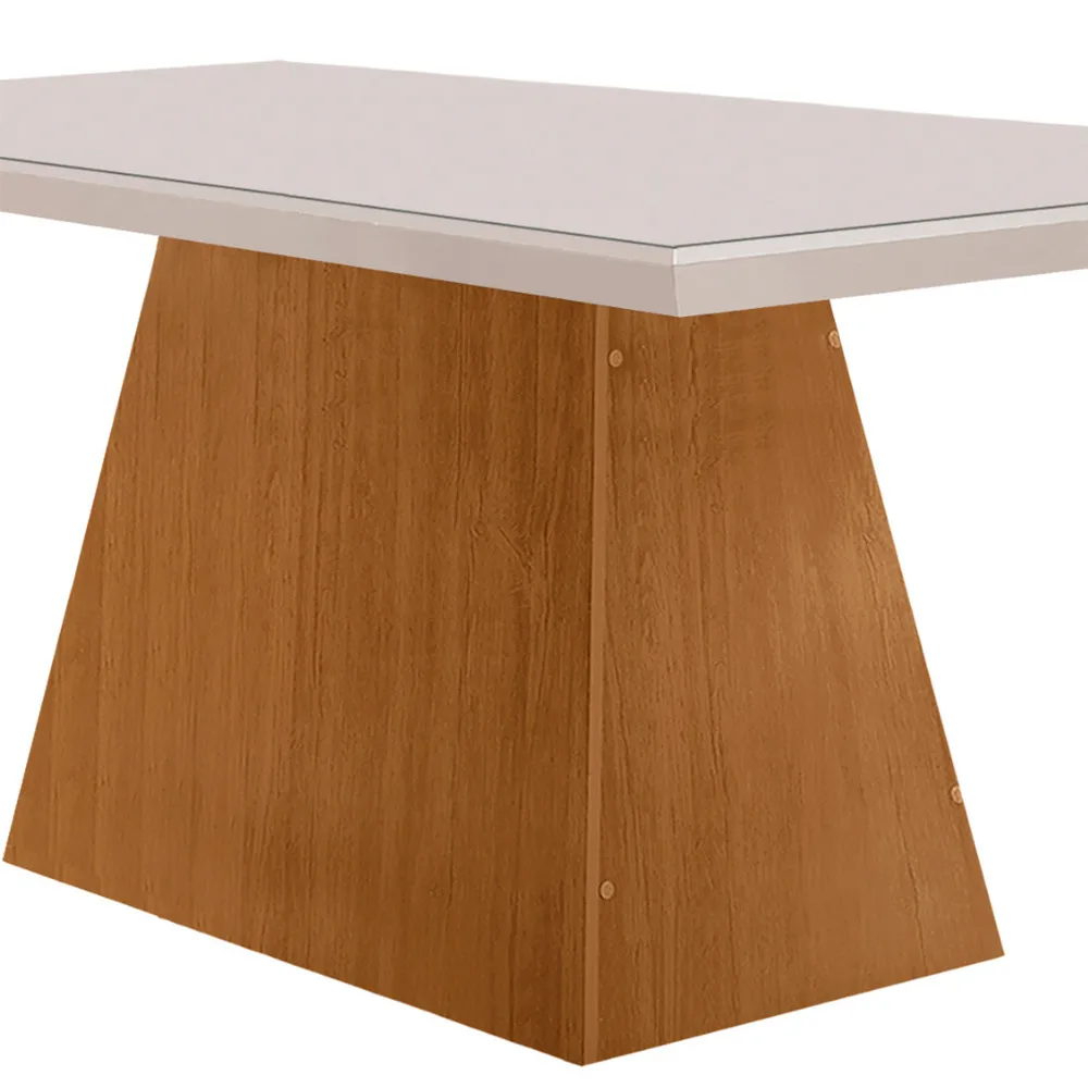 Mesa para Sala de Jantar Aida 120cm em MDF com Vidro 2