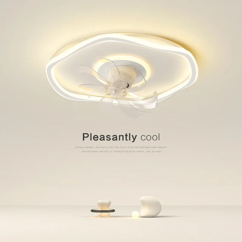 Nordic LED Fan Ceiling Light Home Appliance Remote Control Dimmable Fan Lignting Bedrooms Living Rooms 360° Swing Head Fan Lamps