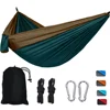 Portable Hammocks Nylon Color Parachute Fabric Single and Double Size Outdoor Camping Hiking Garden Hammock 1