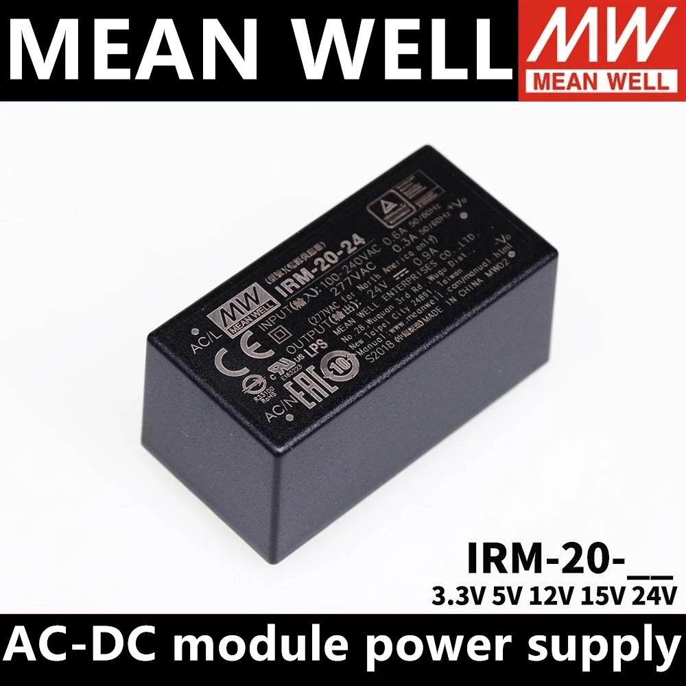 Módulo de Saída Único Taiwan Significa Bem Irm203.3 Irm-205 Irm-2012 Irm-20-15 Irm-20-24 3.3v5v12v15v24v tipo Pcb