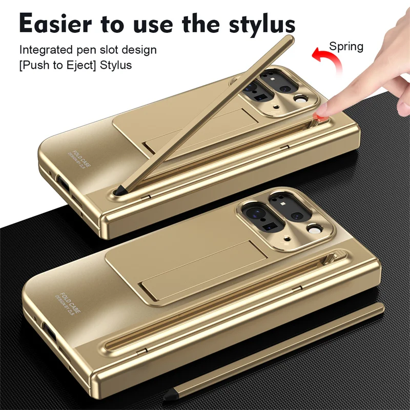 Premium Phone Case with Hinge, Touch Pen, Tempered Glass, Stand, and 360° Shockproof Protection