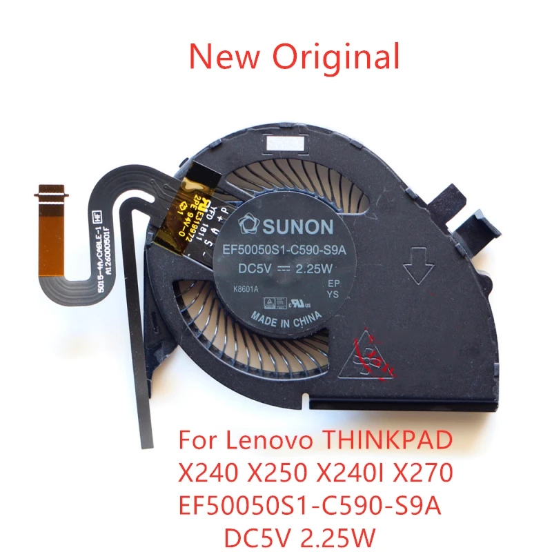 

Новый оригинальный вентилятор охлаждения процессора ноутбука Lenovo THINKPAD X240 X250 X240I X260 X270 EF50050S1-C590-S9A BAZC0606R5H P005 DC5V