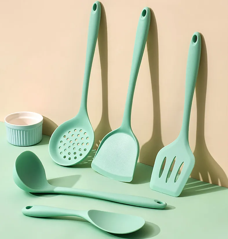 Cookware Tool Set 5 Pieces Silicone Kitchen Utensil Set Non-Stick Cookware Cooking Tools Spatula Pot Shovel Silicone Spatula silicone cookware set,non stick cookware set