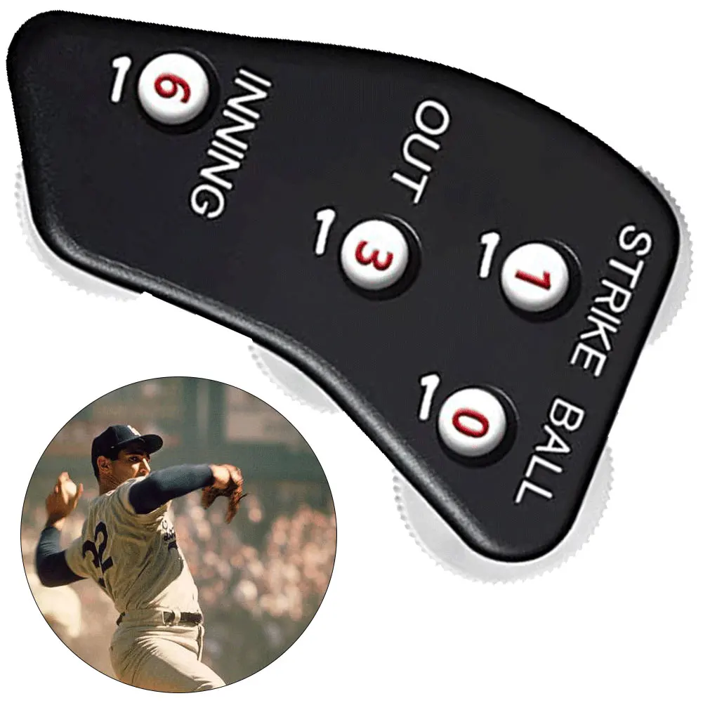 Description Picture 4 of item4 Wheel Referee Counter Baseball Umpire Clicker Softball Umpire Indicator for Scorekeeper Recording Outs & Innings Balls