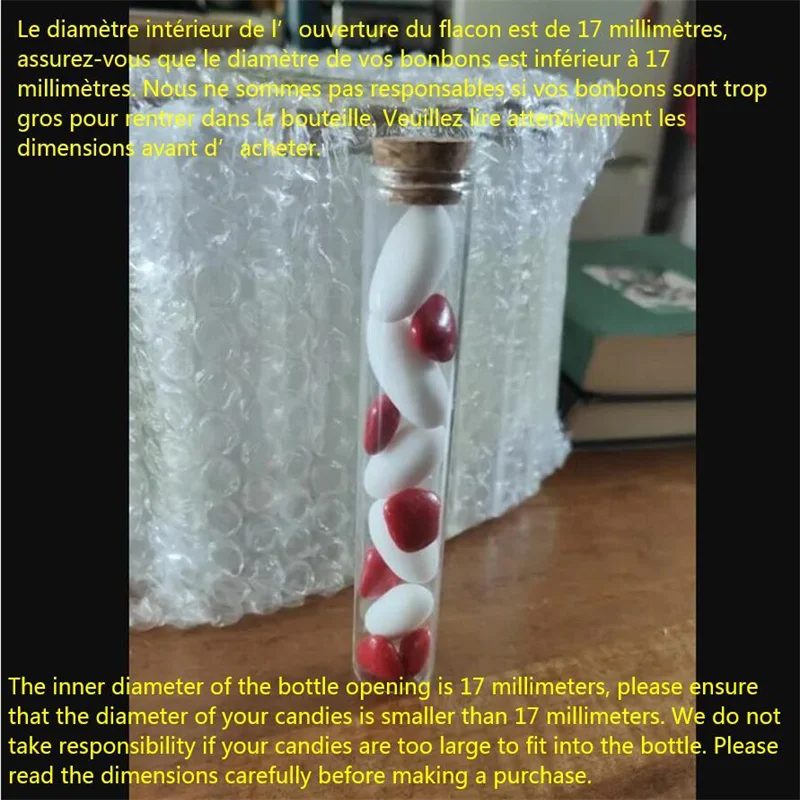 50 pcs/lot Wedding Glass Bottle Marriage Glass Jars Test Tube Stopper Container Small DIY Decorative Crafts Tiny Bottle 6