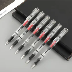 Set of 6 Flat Tip Calligraphy Pens for Artistic Parallel Writing and Gothic Lettering (Transparent)