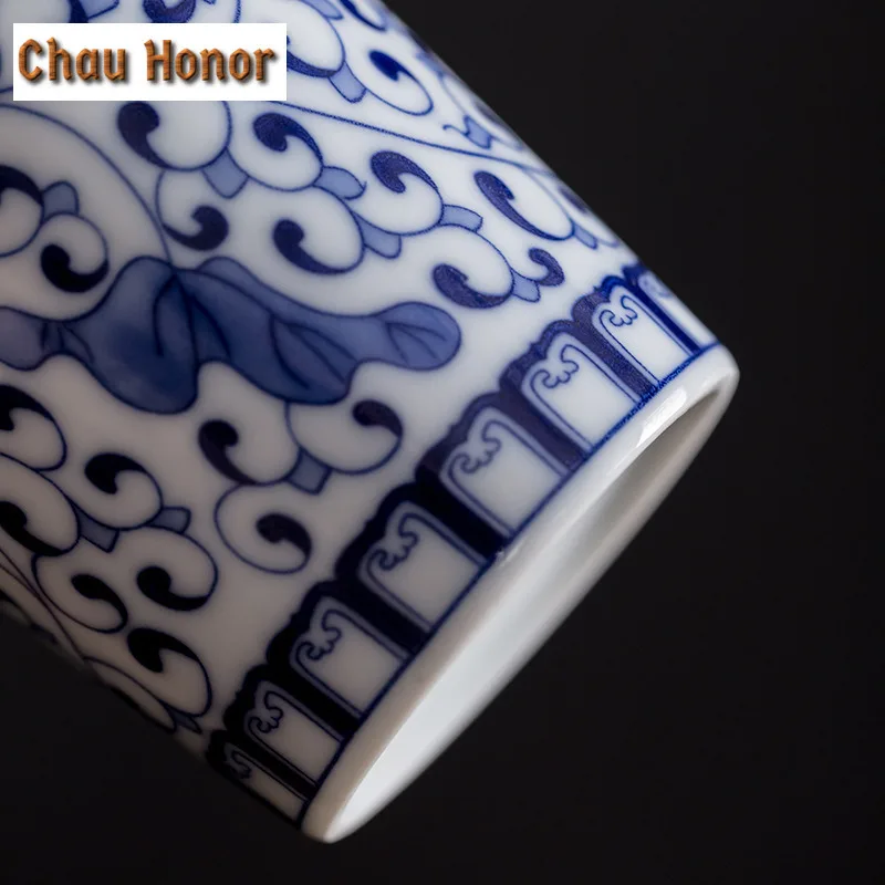 250ml Blue And White Porcelain Tea Pitcher Twa Maker Justice Cup Handmade Ceramic Tea Cha Hai Tea Cup Kung Fu Teaware Ceremony