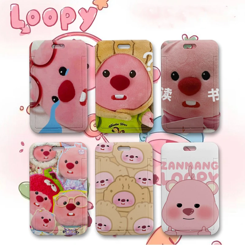 

Kawaii Loopy аниме чехол для карт с белой веревкой, милый модный кампус, автобус, еда, кредитная карта, протектор, держатель, сумка, подарки, игрушки