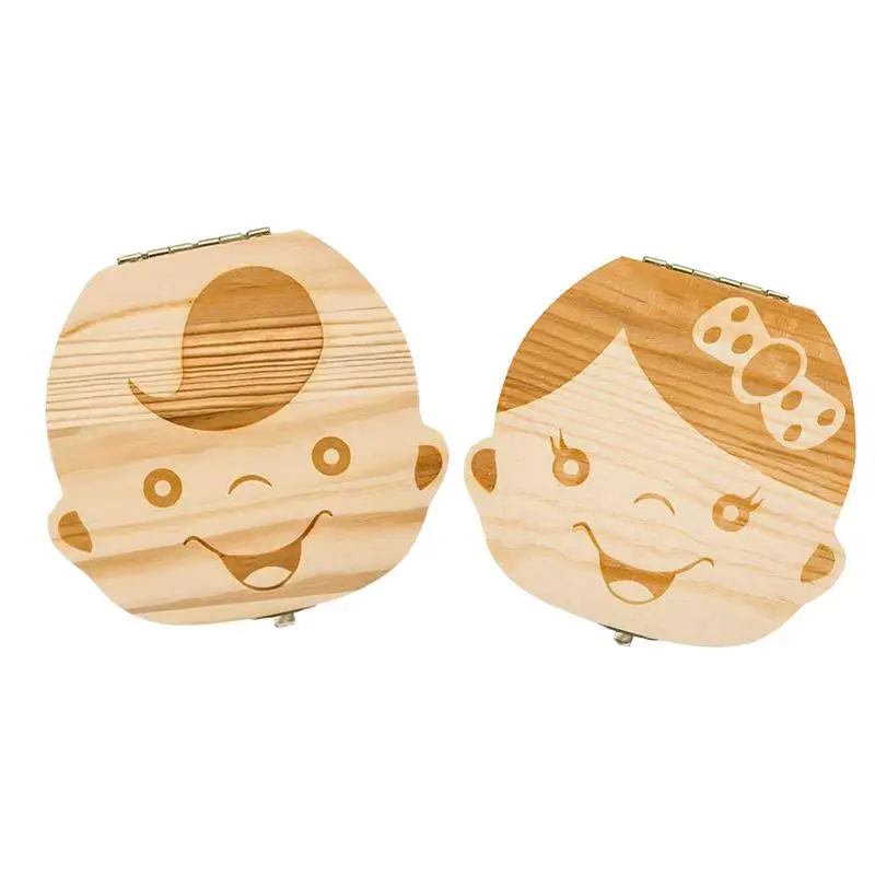 

Baby Teeth Box Wooden Baby Fetal Hair Teeth Storage Holder Saver First Tooth Collection Container Child Souvenirs Birthday Gifts
