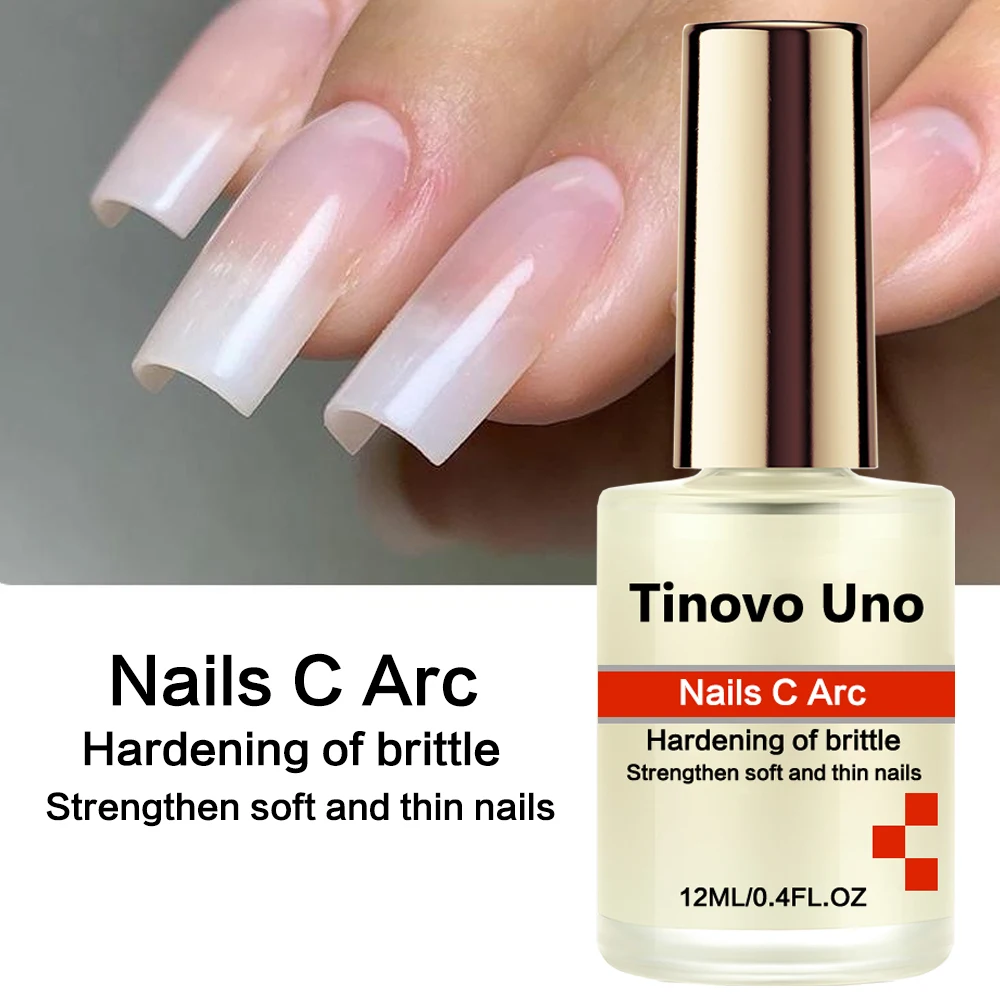 Tinovo Uno Nails C Arc Nail Hardener Keratin Strong Strengthener Natural Dry 12ml Healthy Growth Base Oil Repair Brittle Nails nail strengthener