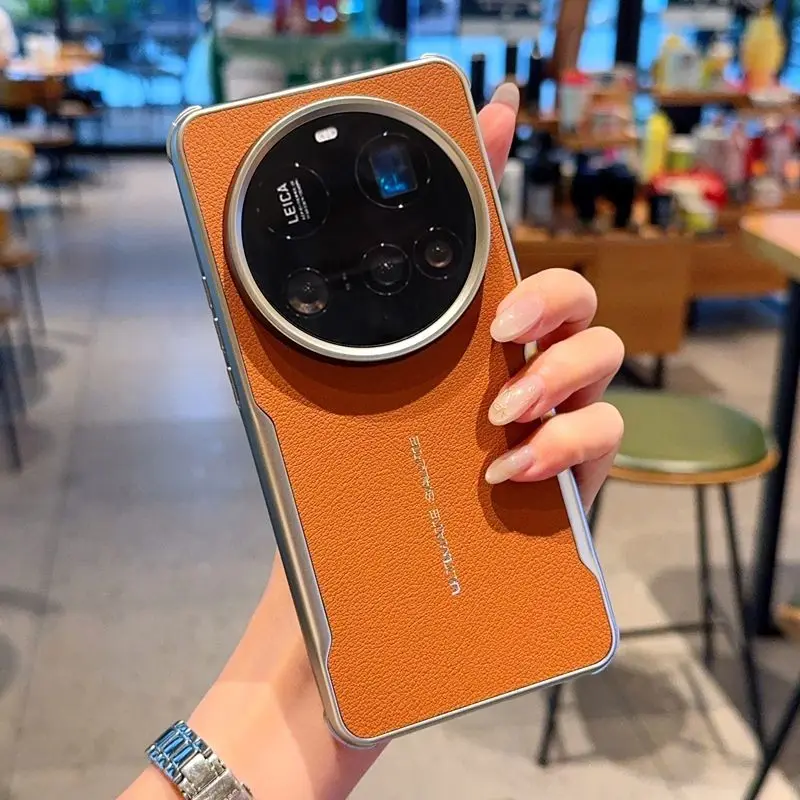 Premium PU Leather Magnetic Wireless Charging Protective Back Cover Case
