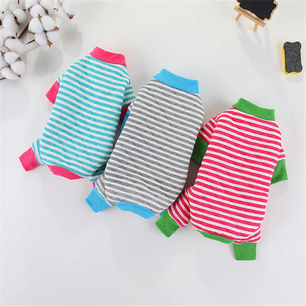 

Miflame Striped Dogs Clothes Four Legged Jumpsuit For Pets Cats Clothing Spring Autumn Puppy Pajamas Chihuahua Teddy Dogs Outfit