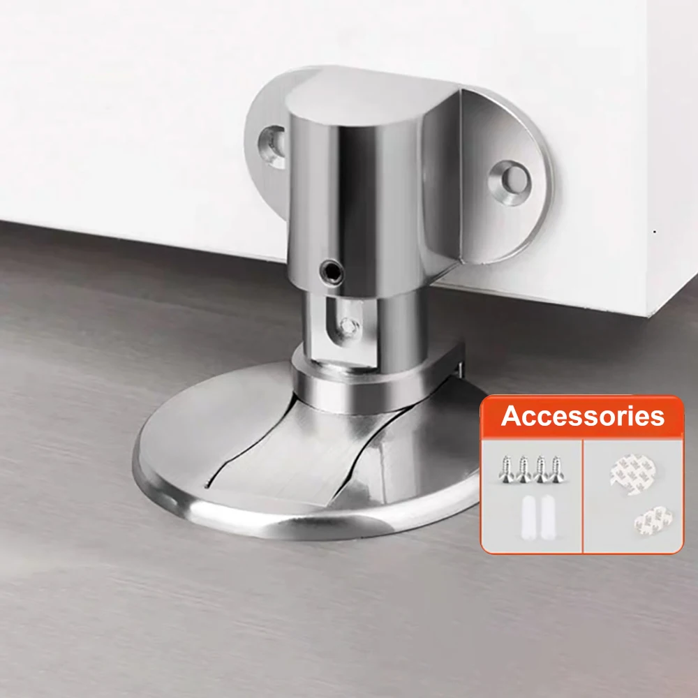 2pc Adjustable Stainless Steel Door Stop Punch-free Magnetic Anti-collision Door Stopper