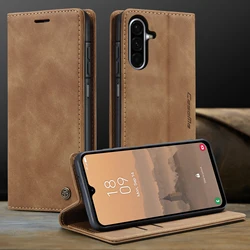 Luxury Flip PU Leather Wallet Case with Card Slots and Coin Purse Stand Cover - Galaxy A18 (Brown)