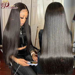 Bone Straight 13x6 HD Lace Frontal Human Hair Wigs Brazilian Straight 13x4 Transparent Lace Frontal Wig For Women 180% Density