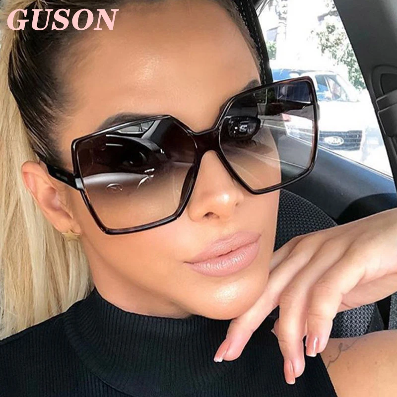 

Luxury Black Oversized Sunglasses Women Big Frame Colorful Sun Glasses Female Fashion Square Gradient Hip Hop Shades Wholesale