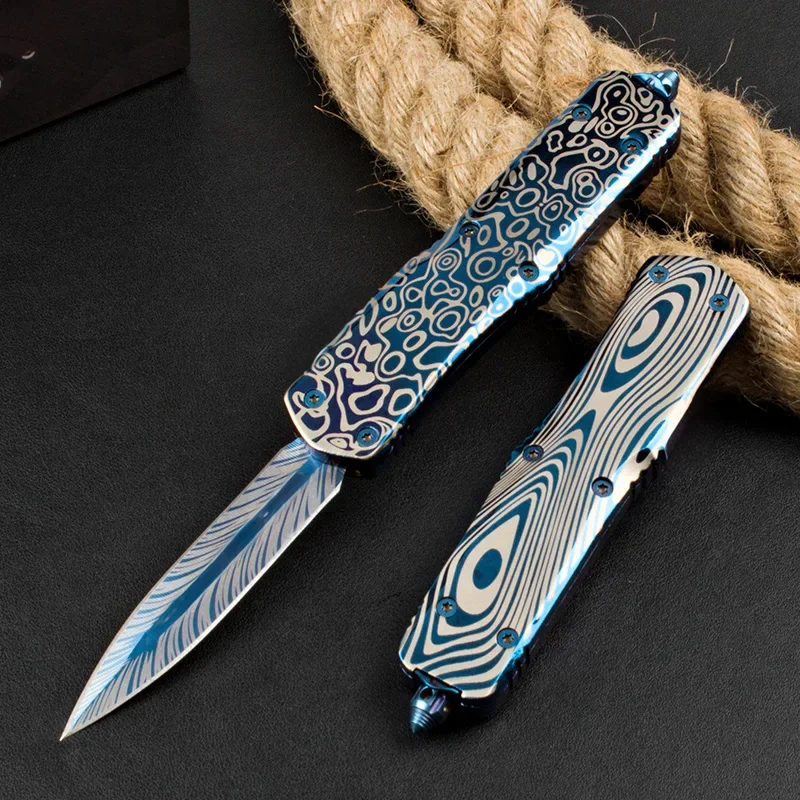 

Micro OTF Tech Knife Combat Troo Series 440 Steel Blade 57HRC Hardness Zinc Aluminum Alloy Handle Outdoor Self Defense Knife