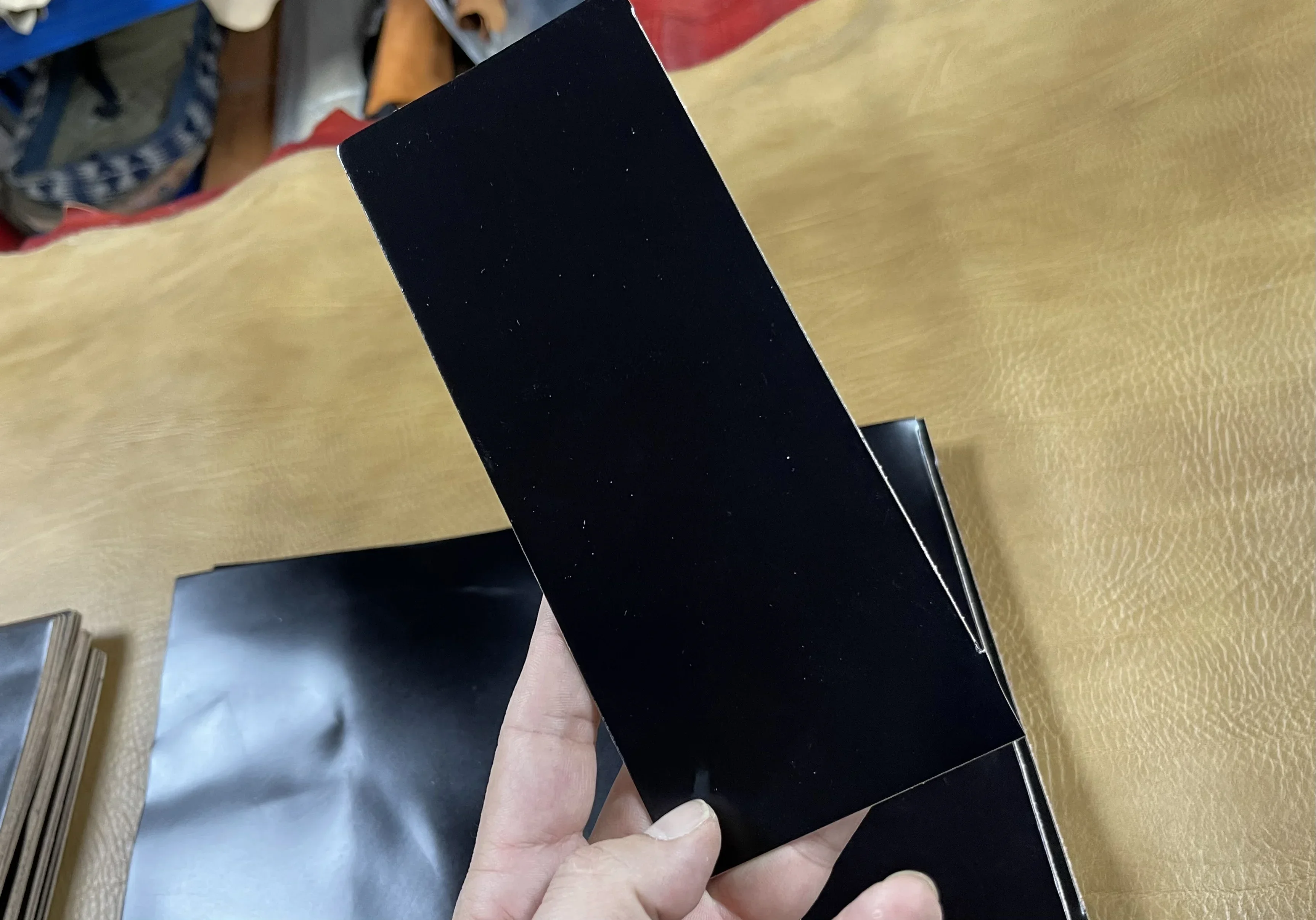 천연가죽스크랩, 일본산 코드본, 블랙 커피 컬러