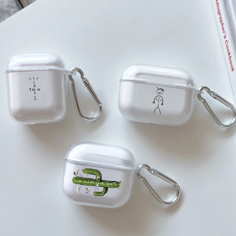 Custodia Morbida Per Apple Airpods 2 1 Custodie Per Auricolari Con Gancio Astroworld Travis Scott Per Airpod Pro 3 Pro2 Cover Protettive Trasparenti
