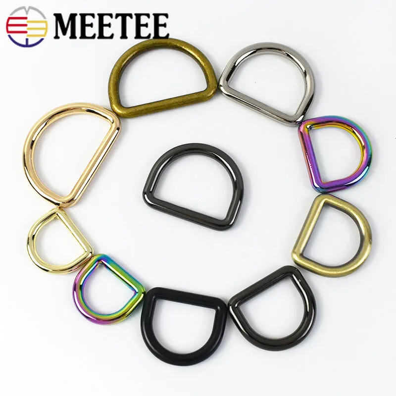 10/20Pcs 10-38mm Metal D Ring Adjust Buckles Backpack Belt Connect Clasp Bag Strap Webbing Hooks Buckle DIY Hardware Accessories