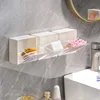 Plastic Wall Mounted Storage Boxes Dustproof Bathroom Organizer for Cotton Swabs Makeup Adhesive Small Jewelry Holder Box 2