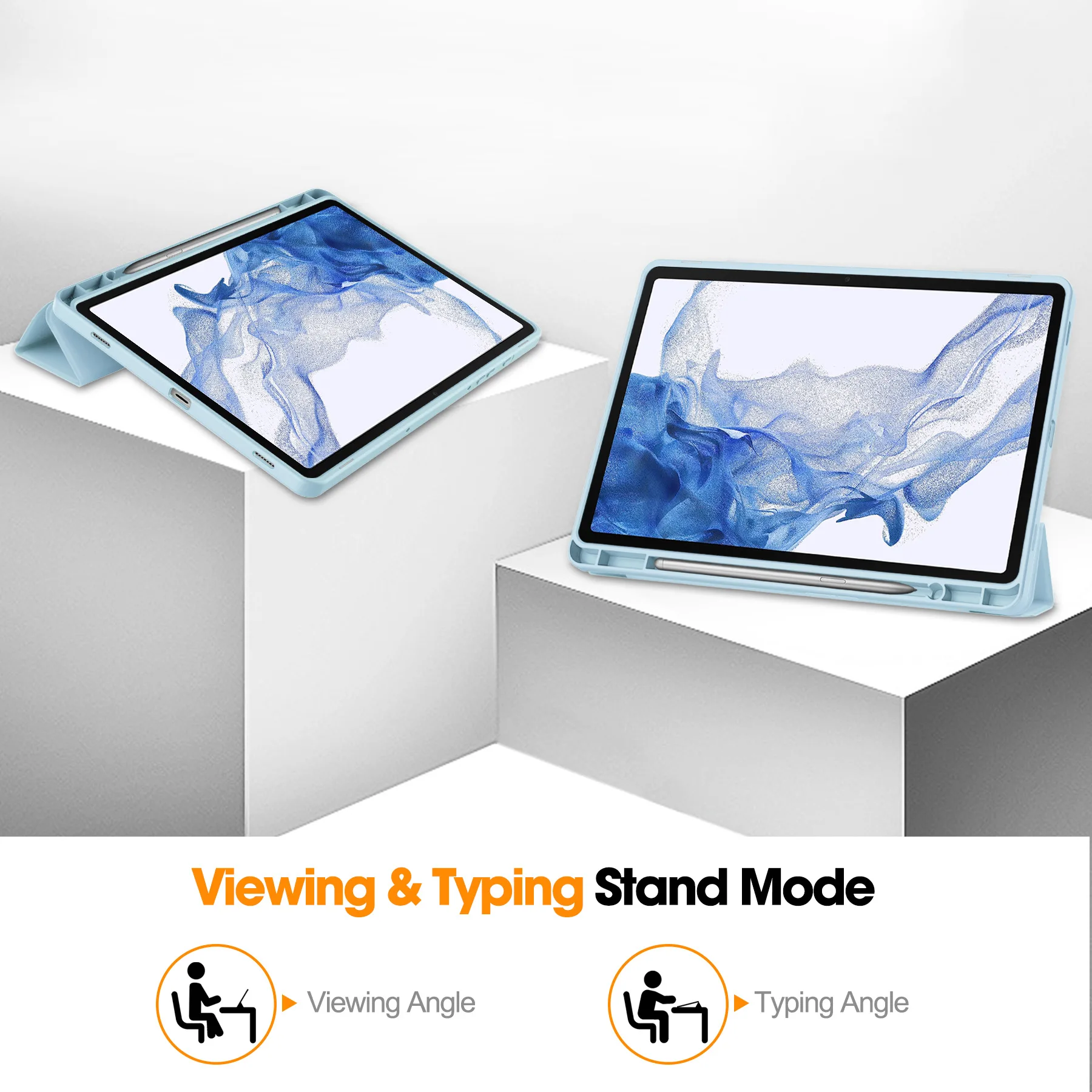 Premium Tri-Fold Stand Tablet Case with Pen Slot