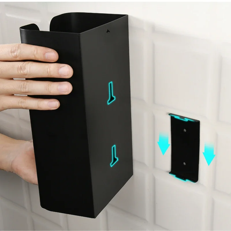 Wall Mounted No punching magnet storage container Garbage Bag Dispenser Self Adhesive Kitchen Bathroom Paper Tissue Holder 4