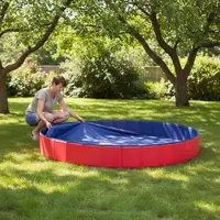 Piscine pour enfants ronde Ø 300 x 38 cm rouge, piscine pour enfants dans le jardin et sur la terrasse, bassin pour jeux d'été et plaisir aquatique, piscine familiale pour loisirs en plein air, grande piscine pour enfants à la maison et en vacances 2