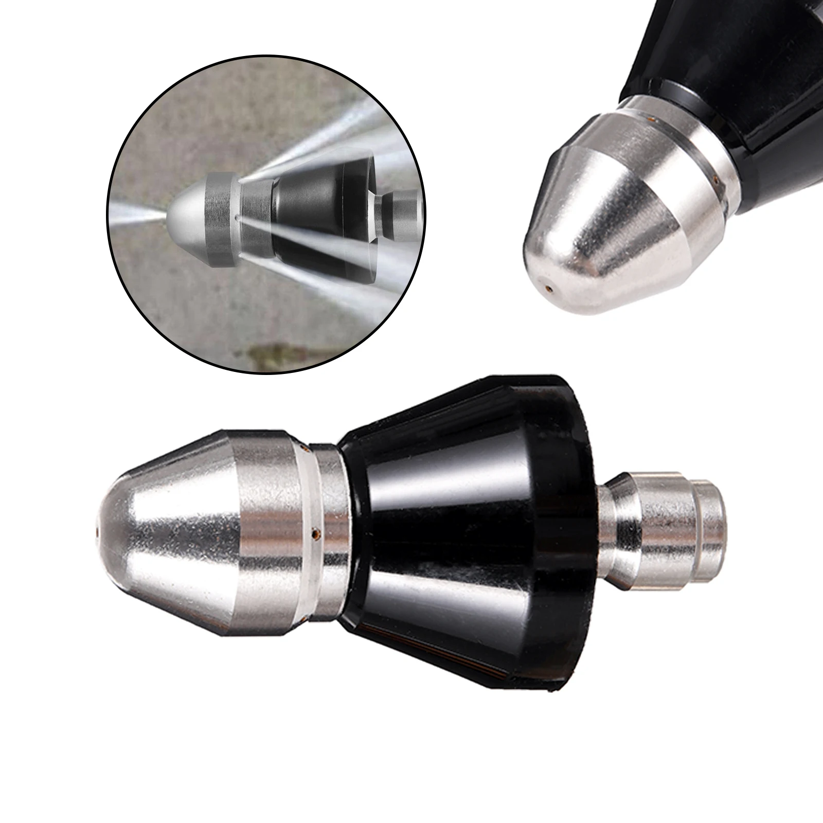High Pressure Water Gun Nozzle 1/4" Metal Quick Washer 6 Jet Nozzle Universal Washing Machine Drain Pipe Dredging Cleaning Tool
