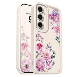 Elegant Damask Flower Soft Phone Case - Staircase Design - Samsung A35 (White)