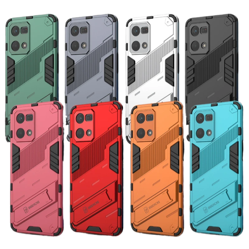 Shockproof Armor Back Cover with Kickstand for OPPO Reno Series - Anti-Fall Protective Case