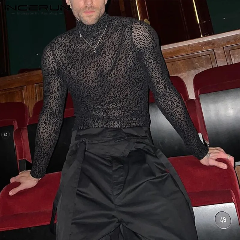 Men's Leopard Print Turtleneck 2
