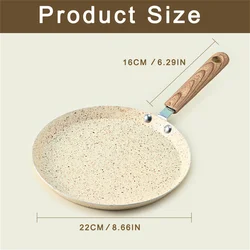 Non-Stick Mini Induction Frying Pan for Crepes, Pancakes, Eggs, and Omelets (8 inch)