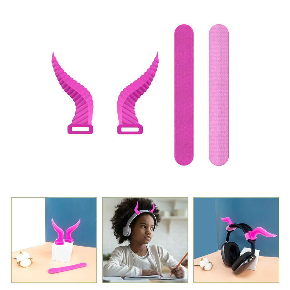 

1 Pair Silicone Headphone Attachments Horn Headphone Decorations Headset Props