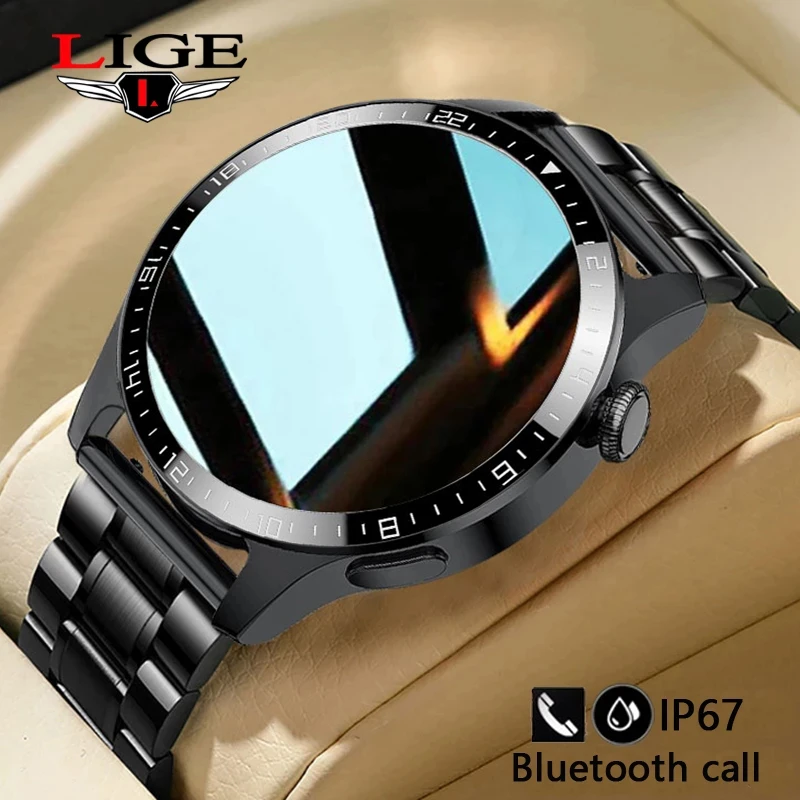 LIGE Bluetooth Calls Smart Watch Men Dialing Receive Phone Calls Sports Pedometer Calorie Consumption Smartwatch Man Bracelet