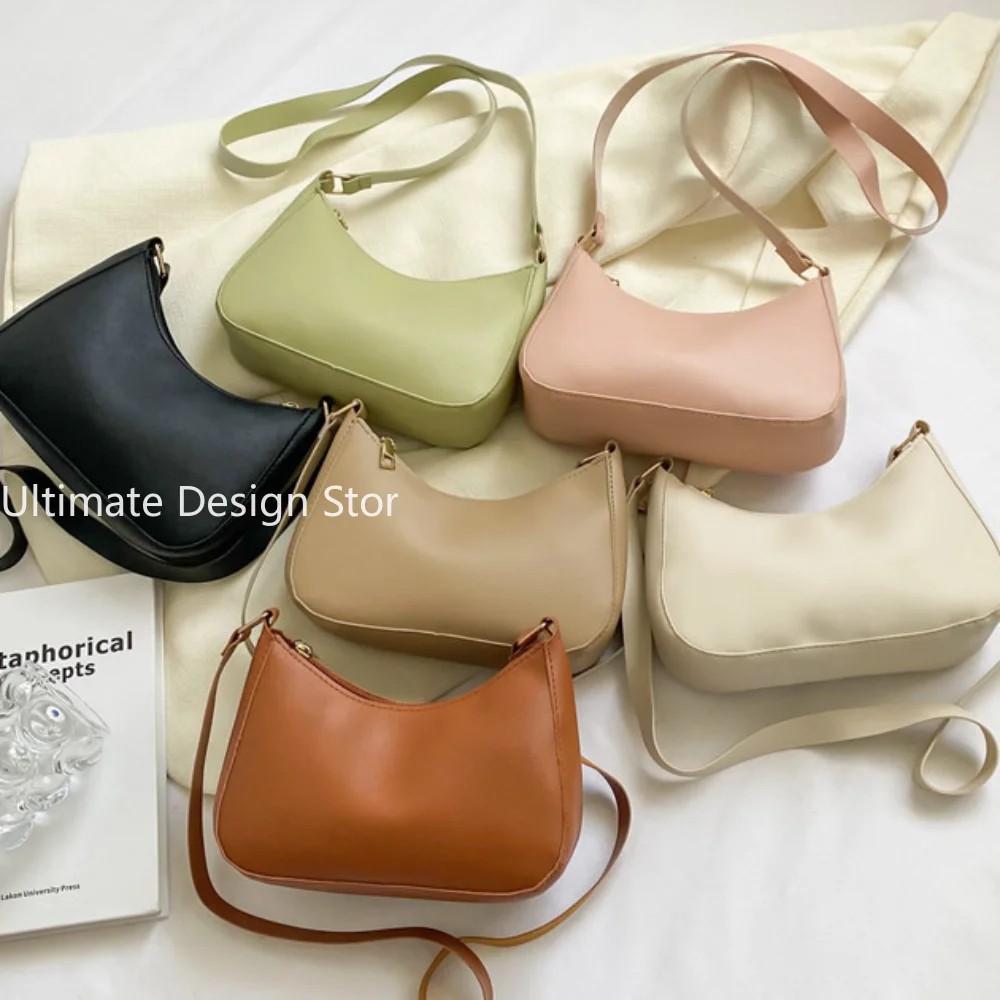 [Matin Kim] Pleated PU Leather Locomotive Shoulder Handbag – Underarm Pillow Bag