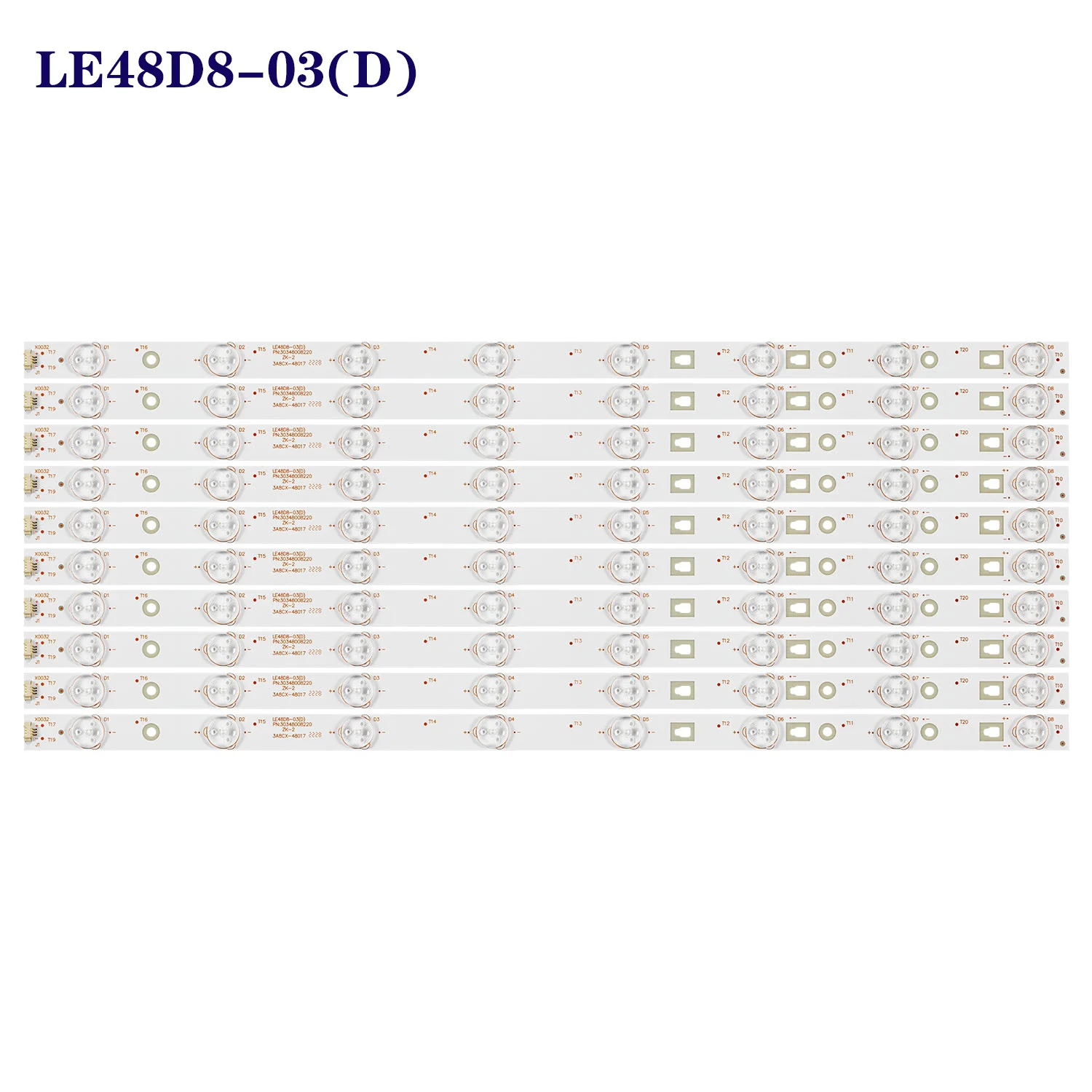 Retroiluminação Led Bar para Ple4805fhd Le48a31 Led48d8800 4800m26 Lt-48c570 Lt-48m640 Le49d801a 30349008202 10 Pcs