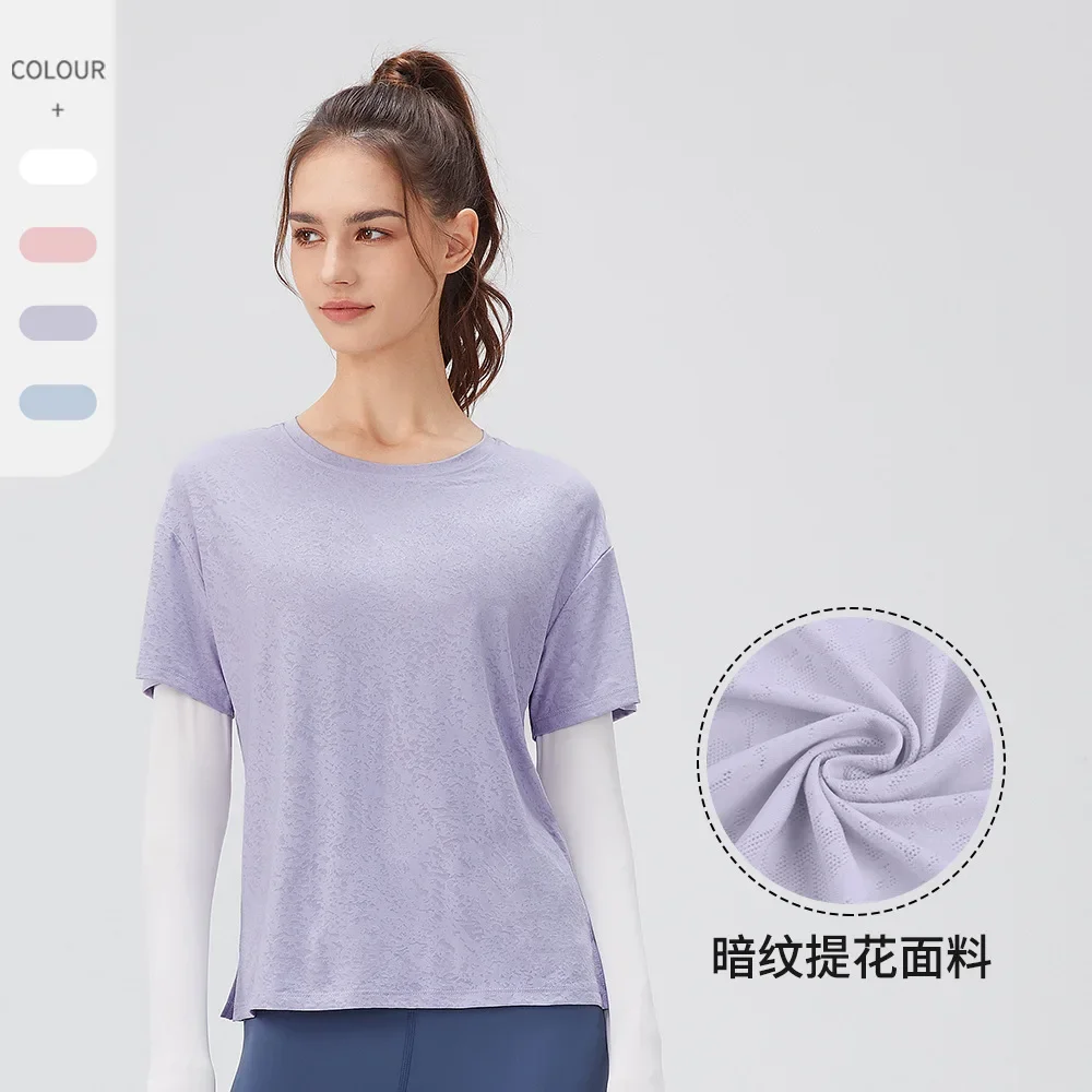 Women's fake two pieces Long sleeved Sports T-shirts,Loose-fitting Breathable Quick Drying Fitness Running Yoga Top