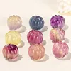 10 Pcs/lot Natural Fluorite Carved Pumpkin Shape Bead Random Color Crystal Spacer Bead For Jewelry Making Christmas Accessory 4