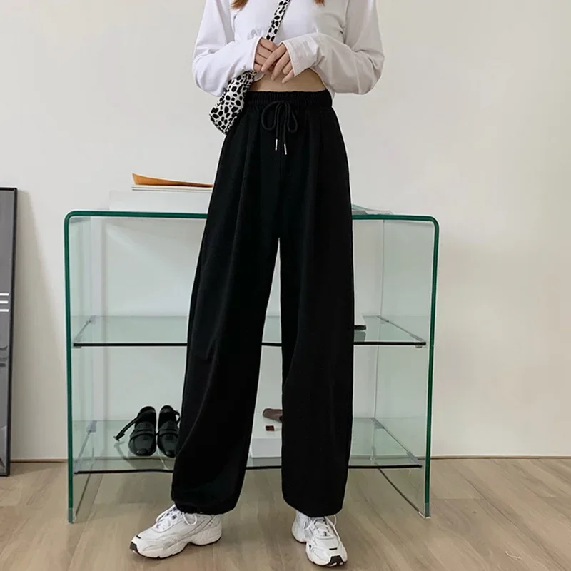 Gray Sweatpants for Women 2024 Autumn New Baggy Fashion Oversize Sports Pants Balck Trousers Female Joggers Streetwear