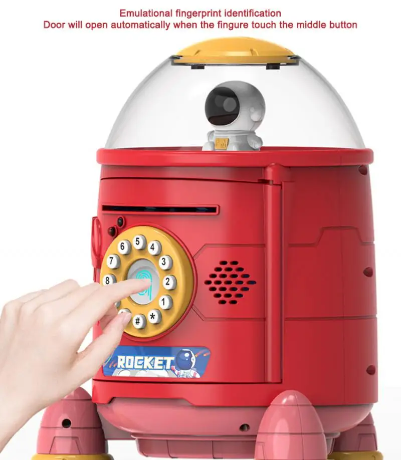 Electric Rocket Piggy Bank Toy Banks To Save Money Coin Kids Automatically Moneybox Puzzle Educational Toys for Boys Girls Kids 2