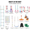 Outdoor Playset Equipment 2 x 60 ft Weatherproof Slacklines Ninja Warrior Obstacle Course for Kids 6