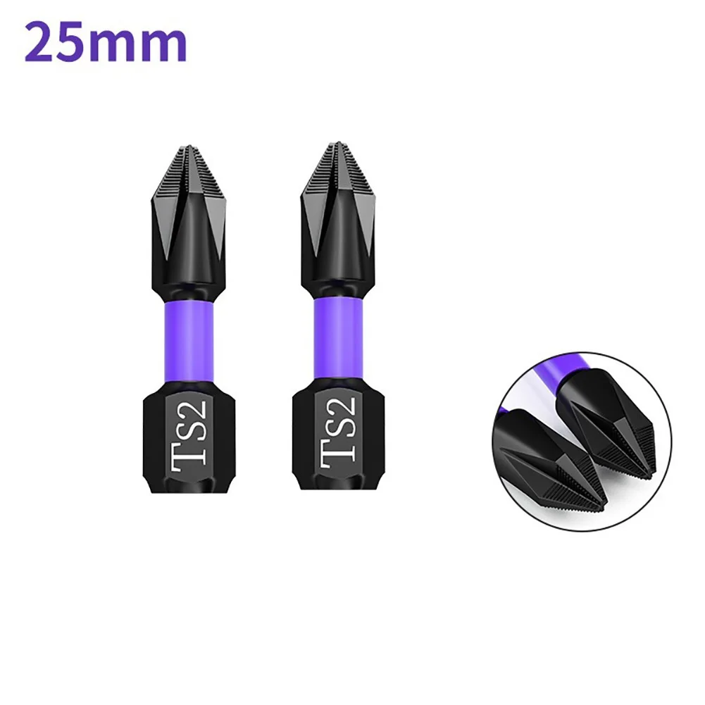 Cross Screwdriver Magnetic Batch Head 25/50/65/70/90/150mm 2pcs Non-slip PH2 For Electric Screwdrivers High Hardness Practical magnetic impact resistant screwdriver head cross high hardness anti slip electric screwdriver bit ratchet screwdriver head