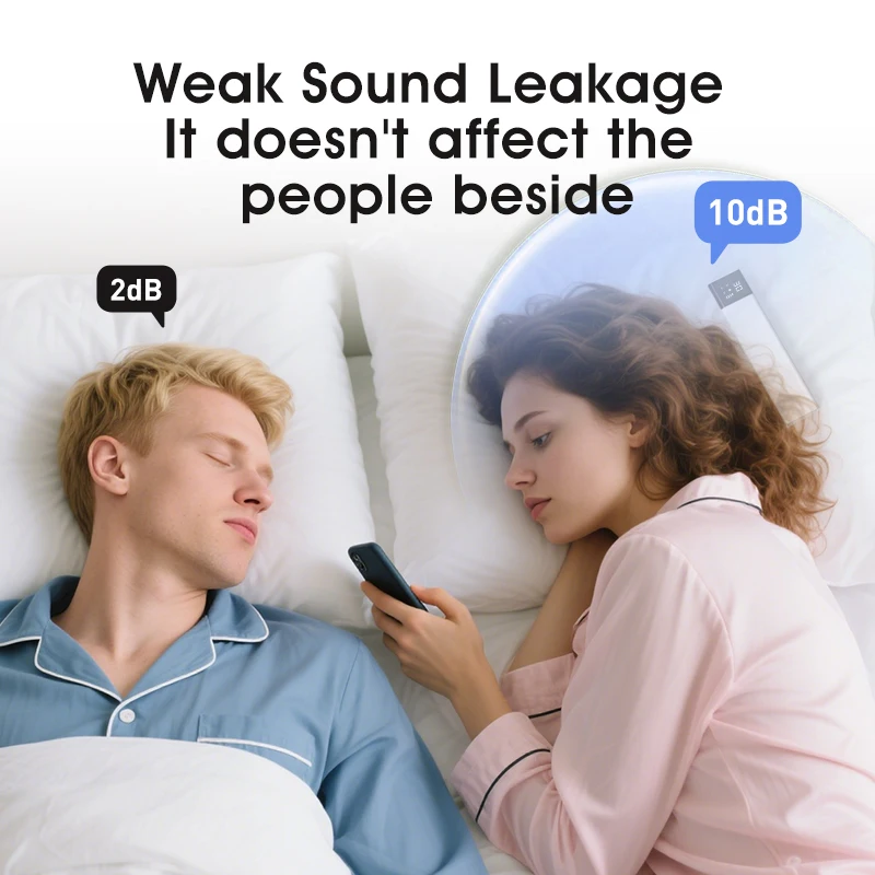 Under Pillow Bone Conduction Bluetooth Speaker 36 White Noise Sleep Aid Music Box LED Display TF Card MP3 Player Timed Shutdown