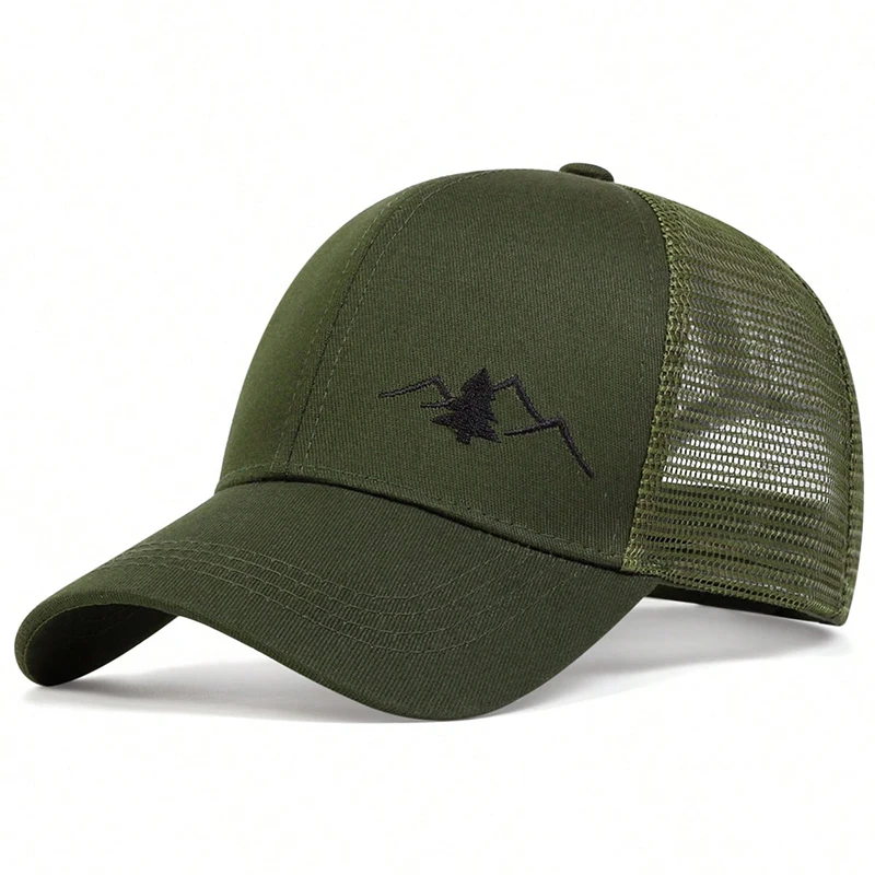 Modische Berg-Stickerei Baseballkappe Sommer Atmungsaktive Mesh-Kappen Verstellbare Hip-Hop Trucker Hüte für Männer und Frauen Outdoor Sonnenhüte – Detail 8