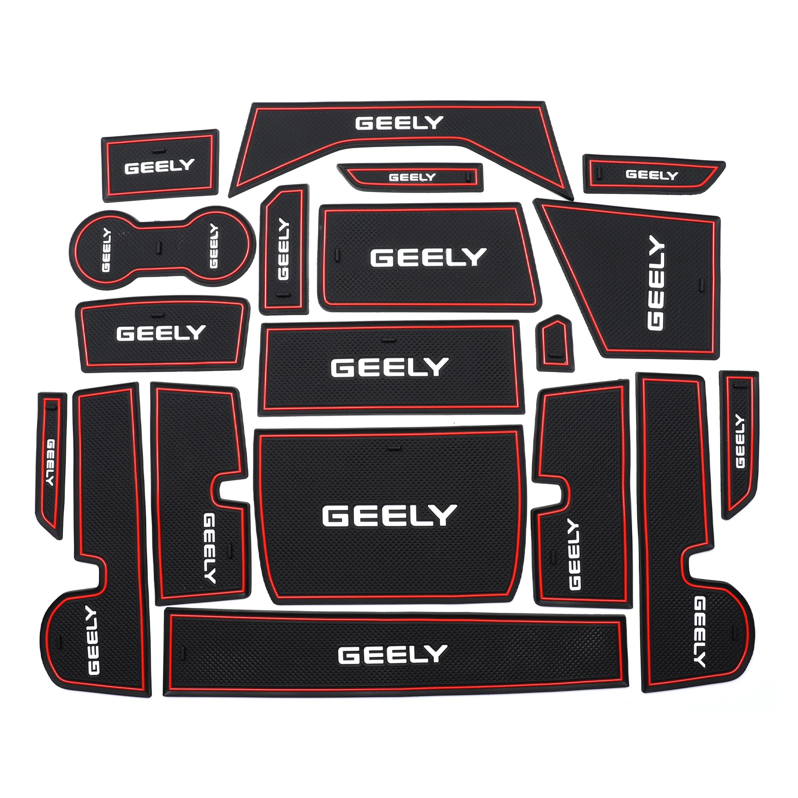 Per Geely Tugella 2020 - 2023 Xingyue Fy11 Antiscivolo Gate Slot Cup Mat Car Door Groove Pad Accessori Interni 19 Pezzi