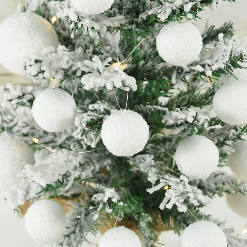 White Foam Christmas Balls Ornaments for Xmas Tree Hanging Pendant Ball Holiday New Year Wedding Party Home Decoration Supplies