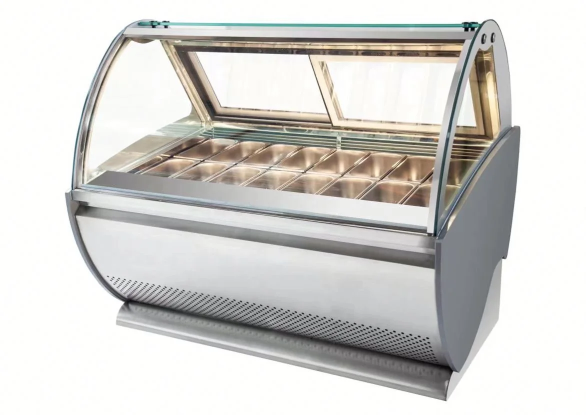 Commercial Hotel Showcase Freezer Single-Temperature Portable Air-Cooled Gelato Ice Cream Display Glass Refrigeration Equipment - Image 4