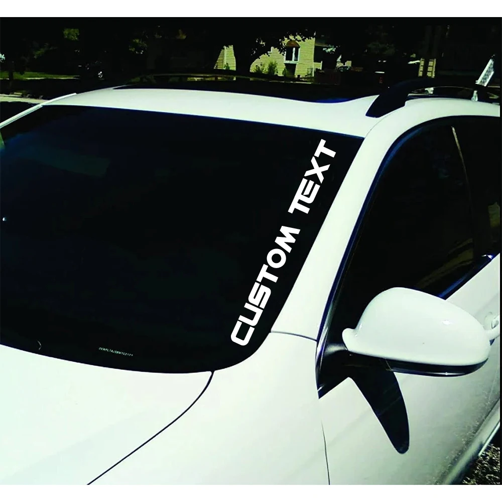 Autocollant de texte personnalisé pour parebrise, décor de bannière de voiture personnalisé